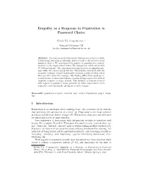 Empathy As a Response to Frustration in Password Choice