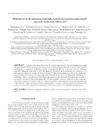 Field Surveys on the Indonesian Coelacanth, Latimeria Menadoensis Using Remotely Been Described