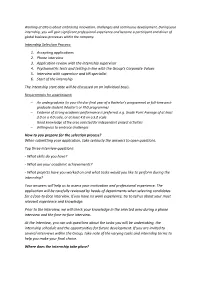 Internship Selection Process: 1