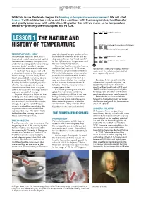 Lesson 1 the Nature and History of Temperature