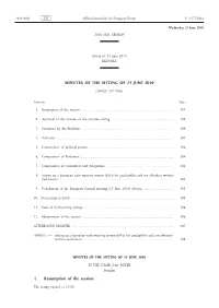 Minutes of the Sitting of 23 June 2010