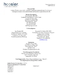 Protocol Title a Phase II Multi-Center Study Evaluating Combination