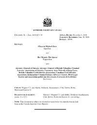 R. V. Zora, 2020 SCC 14 APPEAL HEARD: December 4, 2019 JUDGMENT RENDERED: June 18, 2020 DOCKET: 38540