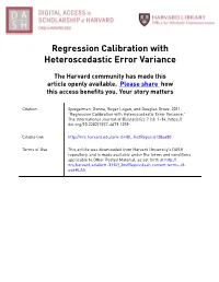 Regression Calibration with Heteroscedastic Error Variance