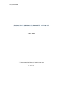 Security Implications of Climate Change in the Arctic