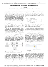 Sources of Ultraviolet Light Based on Microwave Discharges