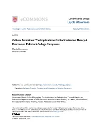 The Implications for Radicalization Theory & Practice on Pakistani