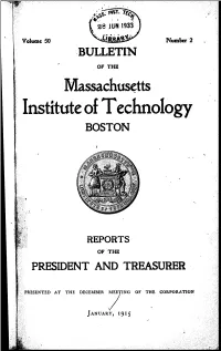1914, Giving Various Tabulations Based on the Replies Re- Ceived