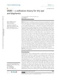A Unification Theory for Dry Eye and Blepharitis Open Access to Scientific and Medical Research DOI