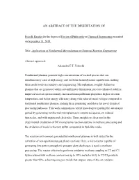 Applications of Nonthermal Microplasmas in Chemical Reaction Engineering