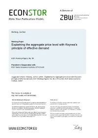 Explaining the Aggregate Price Level with Keynes's Principle of Effective Demand