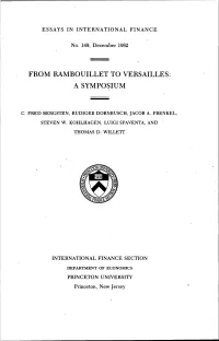 From Rambouillet to Versailles: a Symposium