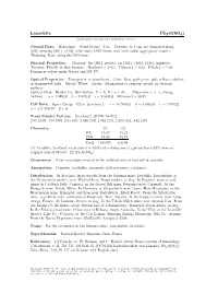 Lanarkite Pb2o(SO4) C 2001-2005 Mineral Data Publishing, Version 1
