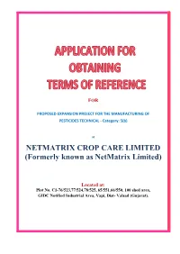 NETMATRIX CROP CARE LIMITED (Formerly Known As Netmatrix Limited)
