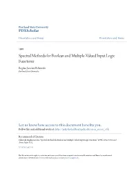 Spectral Methods for Boolean and Multiple-Valued Input Logic Functions