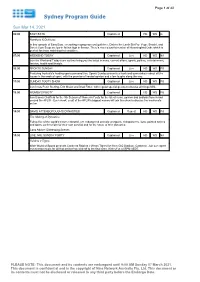Sydney Program Guide