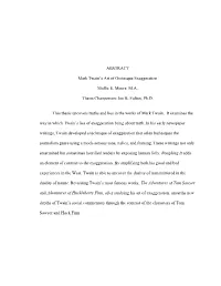 ABSTRACT Mark Twain's Art of Grotesque Exaggeration Mollie E