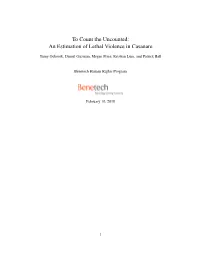 An Estimation of Lethal Violence in Casanare