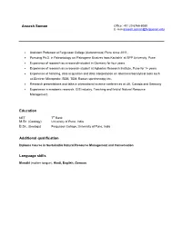 Aneesh Soman Education Additional Qualification Language Skills