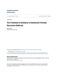 The Potential of Solidarity in Existential Feminist Discursive Methods