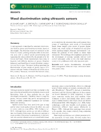 Weed Discrimination Using Ultrasonic Sensors