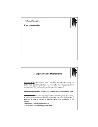 1 IE. Organometallics I. Basic Principles A. Organometallic