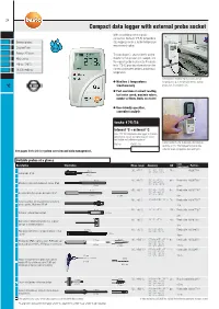 Compact Data Logger with External Probe Socket