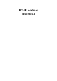 CRUX Handbook RELEASE 2.0 CRUX Handbook: RELEASE 2.0