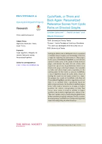 Cyclerank, Or There and Back Again: Personalized Relevance Scores