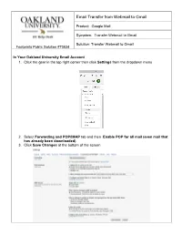 Email Transfer from Webmail to Gmail
