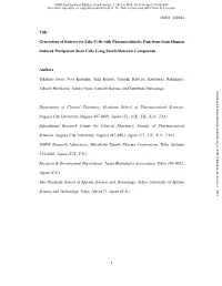 Generation of Enterocyte-Like Cells with Pharmacokinetic Functions from Human