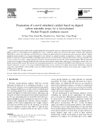 Preparation of a Novel Structured Catalyst Based on Aligned Carbon