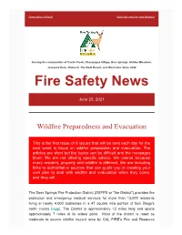 Wildfire Preparation and Evacuation