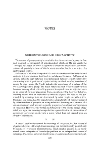 228 NOTE on THINKING and GROUP ACTIVITY the Essence Of