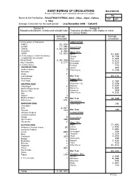 AUDIT BUREAU of CIRCULATIONS MULTI EDITION Details of Distribution and Territorial Breakdown of Circulation No