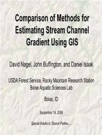 Comparison of Methods for Estimating Stream Channel Gradient Using GIS
