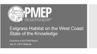 Eelgrass Habitat on the West Coast: State of the Knowledge