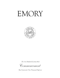 Emory Commencement Program 2018 Final.Pdf