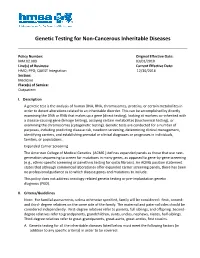 Genetic Testing for Non-Cancerous Inheritable Diseases