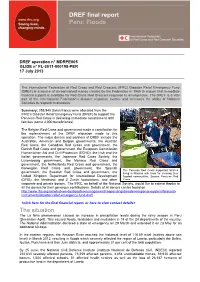 The Situation DREF Final Report Peru: Floods