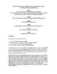 THE SOCIOLOGY of AMERICAN POPULAR MUSIC (SOAP) COURSE OUTLINE/GUIDELINES Unit 1 Part I: the 3 Theoretical Perspectives of Sociol