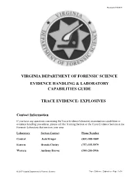 Trace Evidence – Explosives