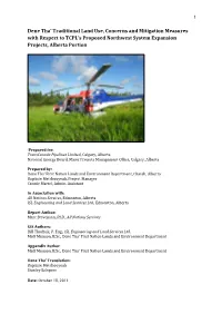 Dene Tha' Traditional Land Use, Concerns and Mitigation Measures