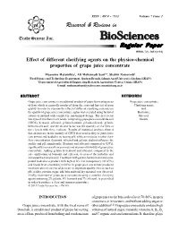 Effect-Of-Different-Clarifying-Agents-On-The-Physicochemical-Properties-Of-Grape-Juice