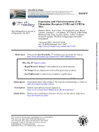 Mice Chemokine Receptors CCR2 and CCR5 in Expression and Characterization Of