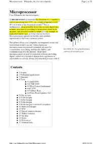 Microprocessor� ��Wikipedia,�The�Free�Encyclopedia Page� 1�Of� 16