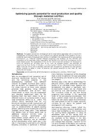 Optimising Genetic Potential for Wool Production and Quality Through