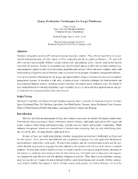 Query Evaluation Techniques for Large Databases