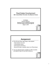 Real Estate Development Assignment