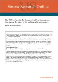 The WTO in Nairobi: the Demise of the Doha Development Agenda and the Future of the Multilateral Trading System